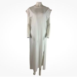 HALFBOY Sz M Maxi Pullover Shirt Dress White Cotton Casual Pullover Italian